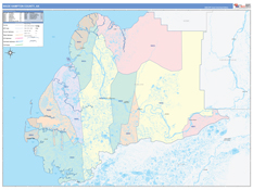Wade Hampton Borough (County), AK Digital Map Color Cast Style